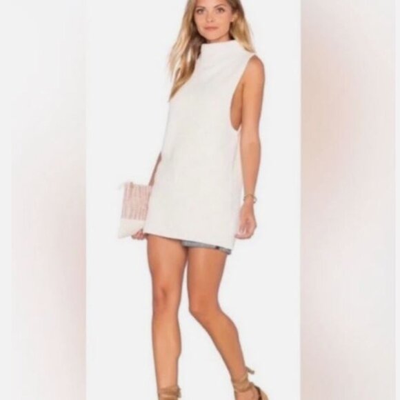 Free People Isla Ottoman Slouchy Ribbed Knit Tunic Sweater Top Mock Neck Boho S - Picture 9 of 10